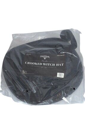 Hauntlook Black Felt Crooked Witch Hat Adult One Size Halloween Costume